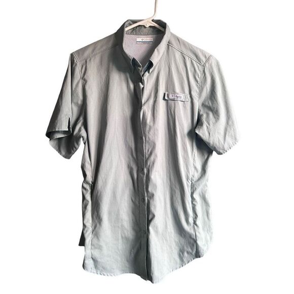 Columbia PFG Fishing Sportswear Omni-Shade Short Sleeve Shirt Size M Green - Picture 1 of 9